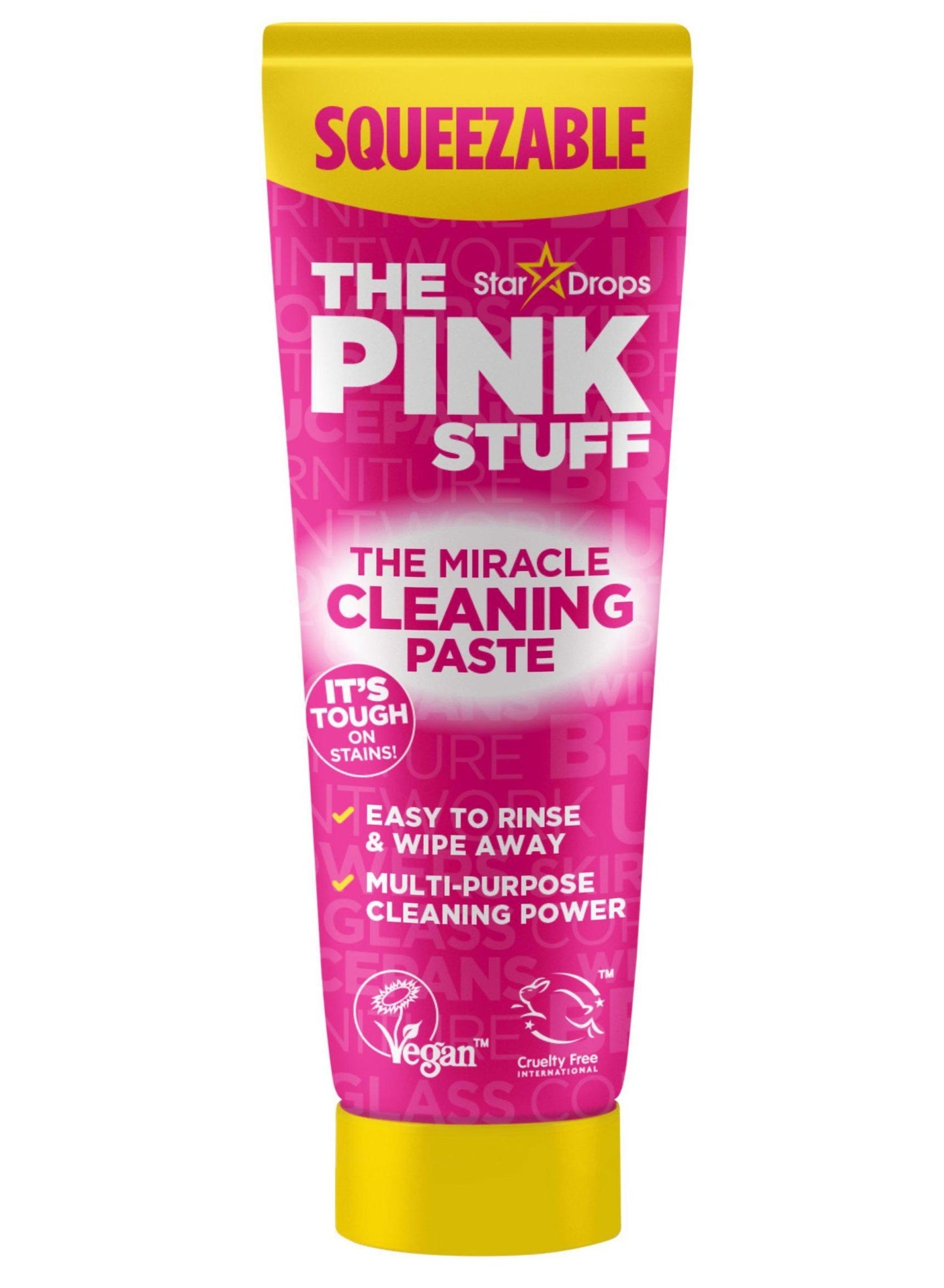300g make, all purpose, cleaning paste, cleaning paste 300g, cool dry, mess free, miracle squeezable, miracle squeezable cleaning, paste 300g, pink stuff, squeezable cleaning, squeezable cleaning paste, stain removal, star drops, vegan