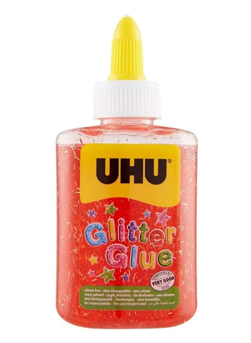 UHU Glitter Glue Red Bottle 88.5 ML