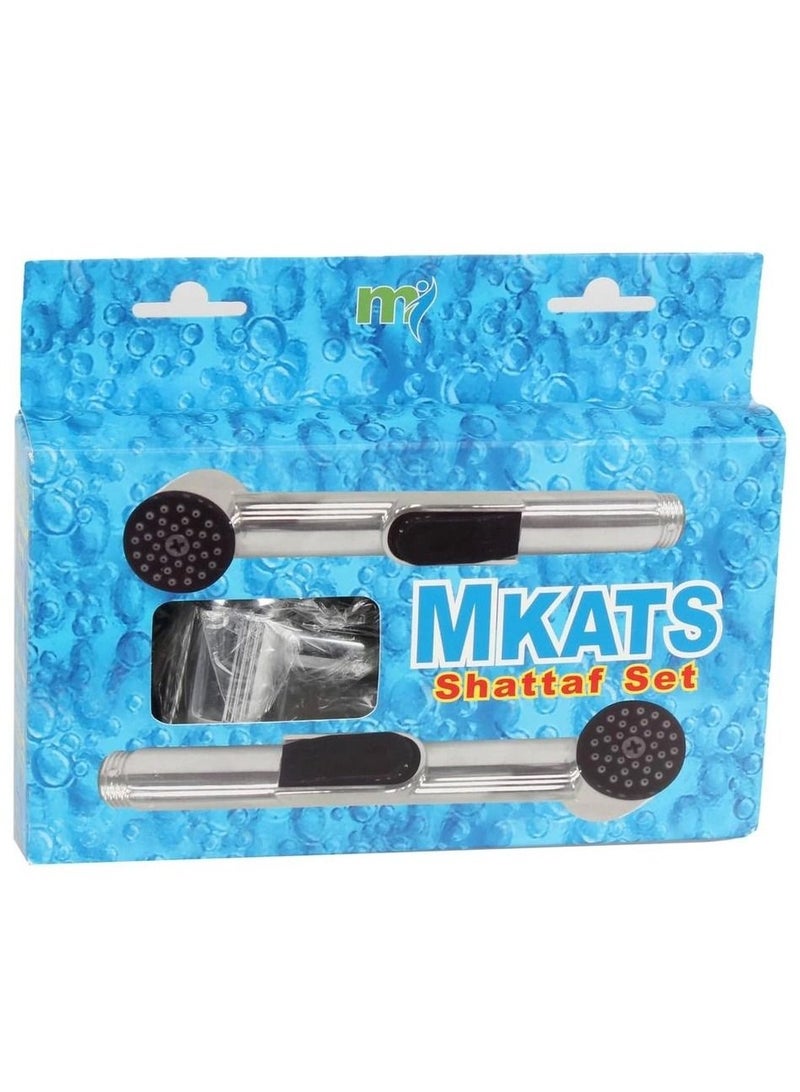 Mkats Shattaf Set Silver for Ultimate Bathroom Hygiene