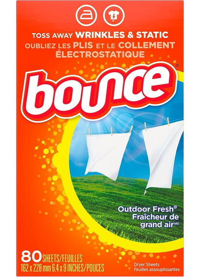 Bounce Fabric Softener Sheets 80 Count - Outdoor Fresh