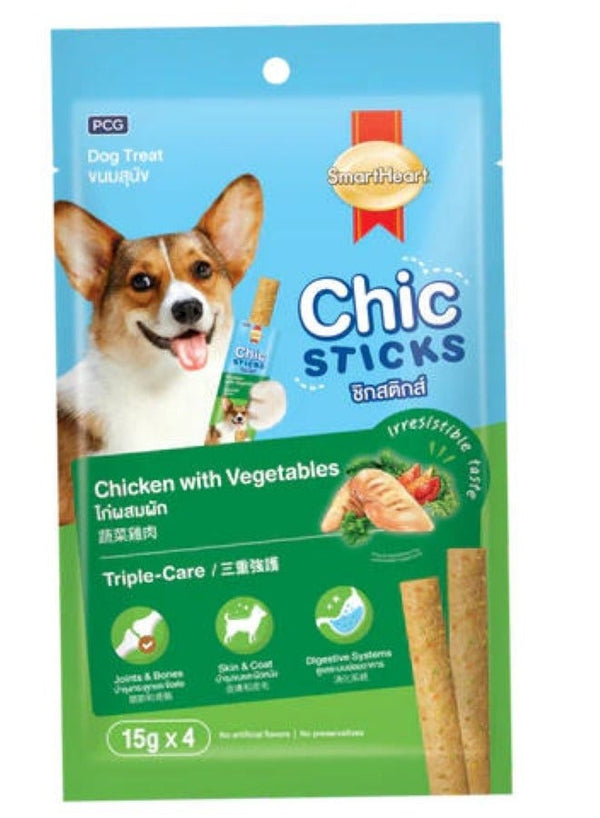 SmartHeart Chic Sticks Chicken Dog Treats - 60G