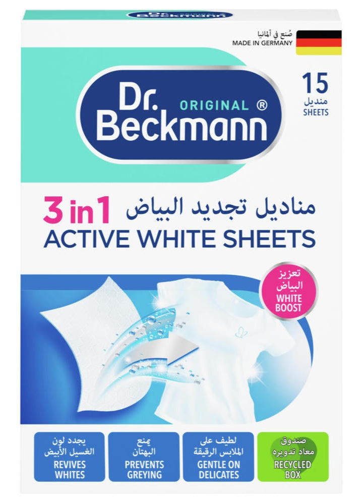active white, active white sheets, add one, dr beckmann, one sheet, place one, revive white, sheets keep, sheets revive, sheets revive white, simply add, washes eco, white boost, white sheets, white sheets revive