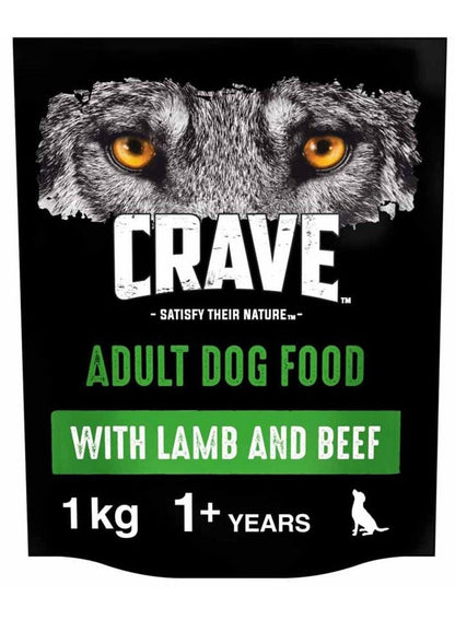 CRAVE Natural Dry Dog Food Lamb And Beef 1Kg