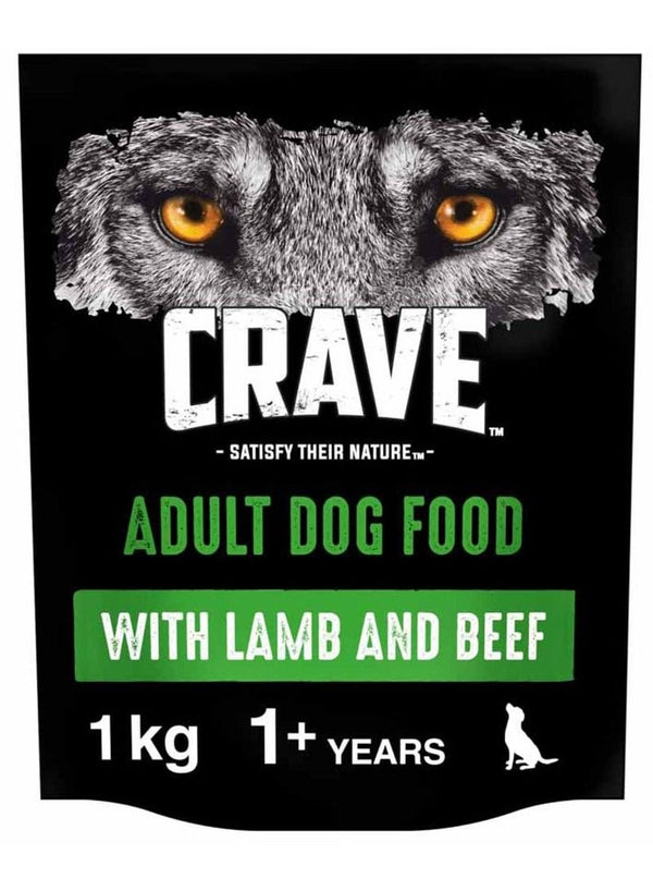 CRAVE Natural Dry Dog Food Lamb And Beef 1Kg