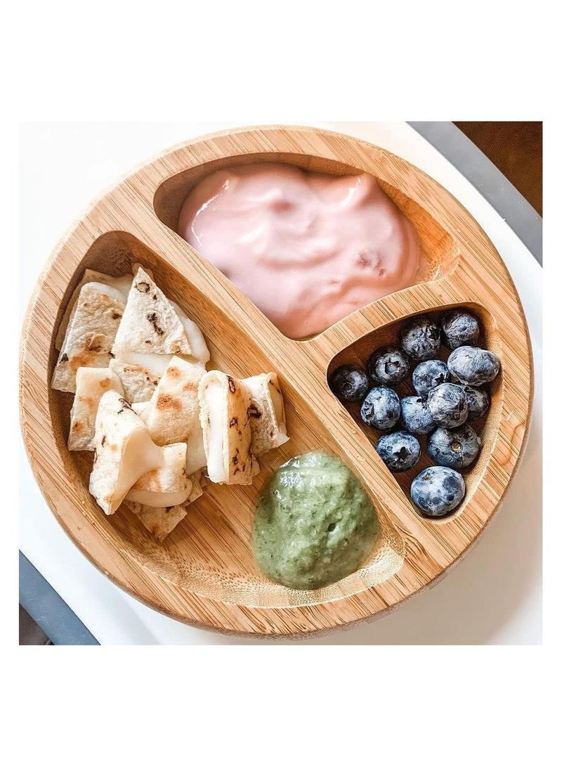 Avanchy Bamboo Suction Plate + Spoon Pink