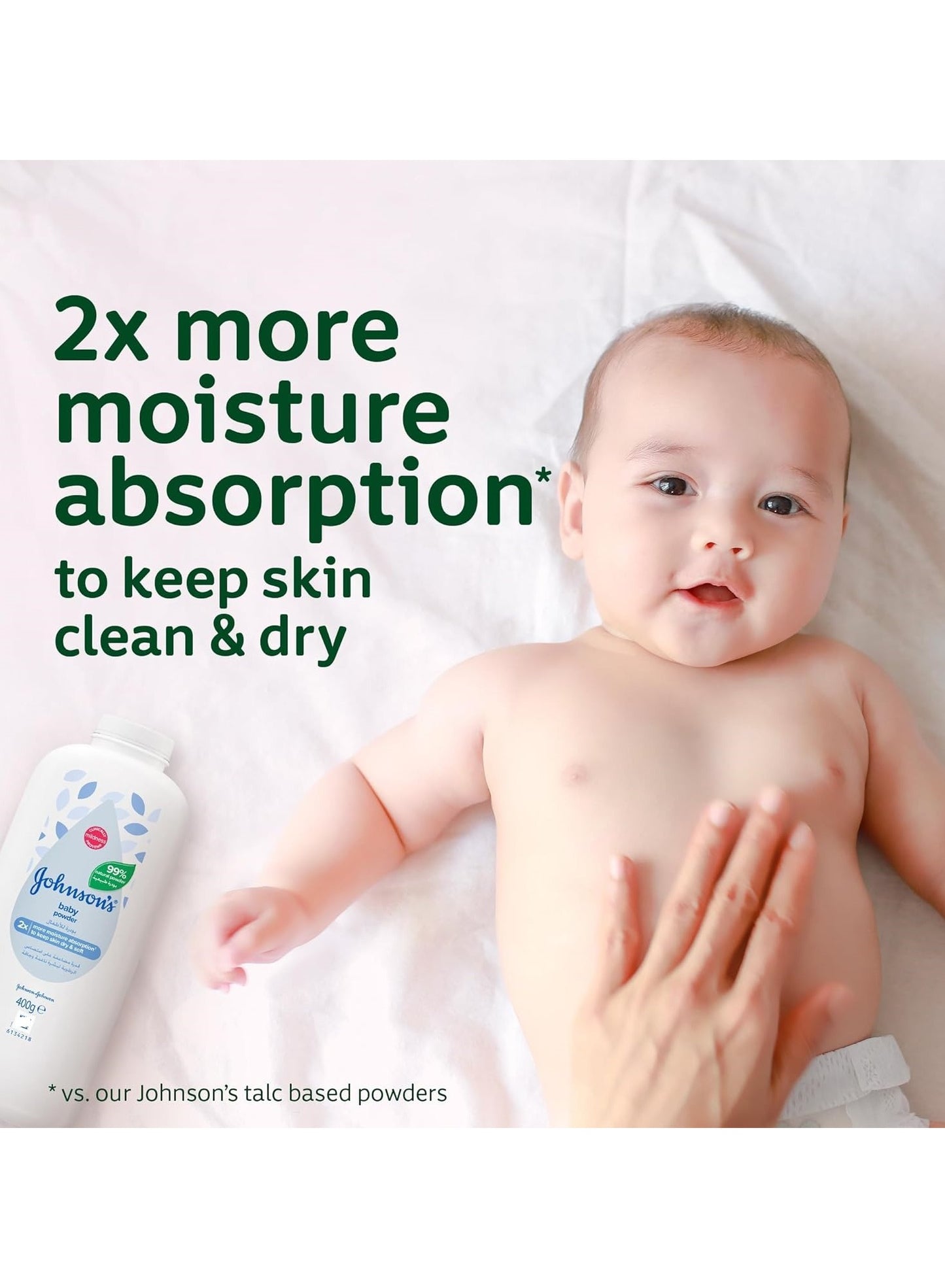 baby powder, cool dry, dry place, every bath, eyes keep, feel soft, hand away, hypoallergenic, johnson s, onto baby, sensitive skin, skin close, skin dry, soft fresh, want skin