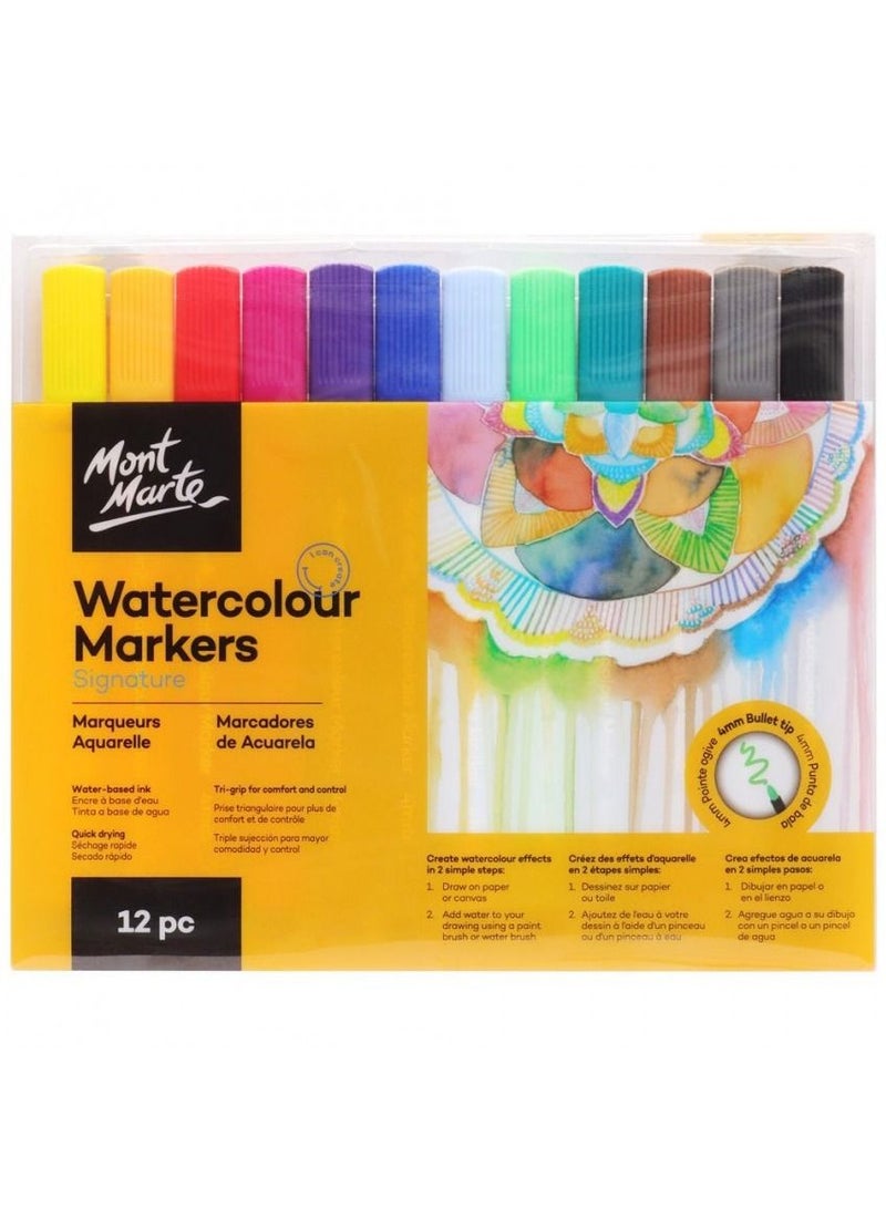 Mont Marte Watercolour Markers 12Pc Set