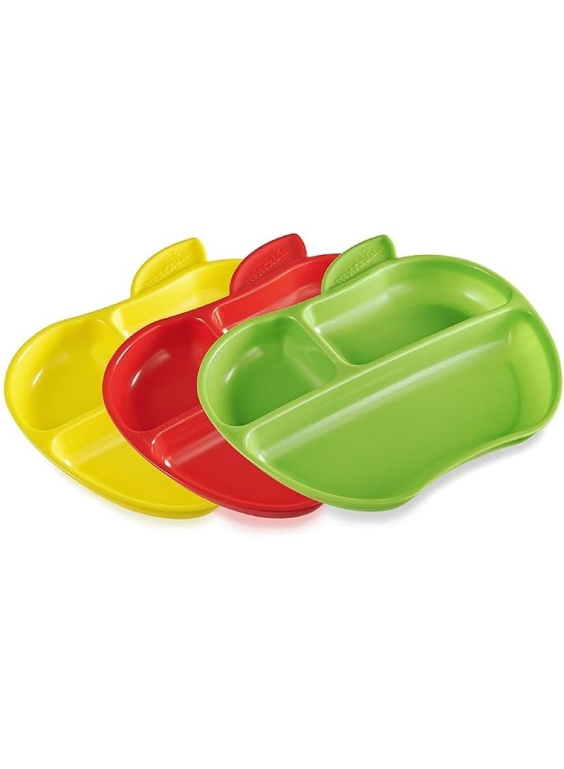 Munchkin Little Apples Divided Plate Pack of 3