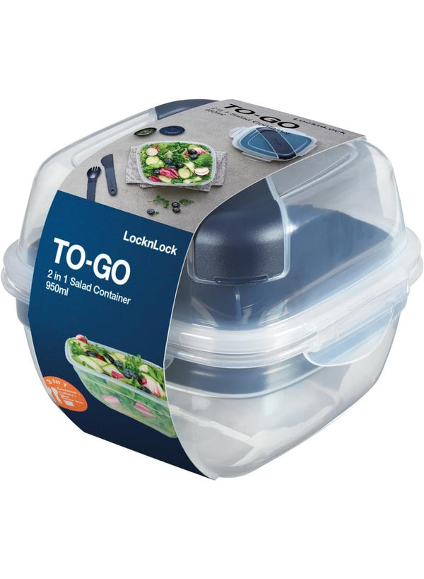 LocknLock 2 In 1 Food & Salad Container - Premium Quality