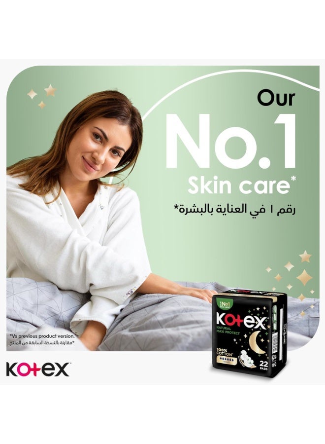Kotex Natural Maxi Protect Thick Pads - Overnight