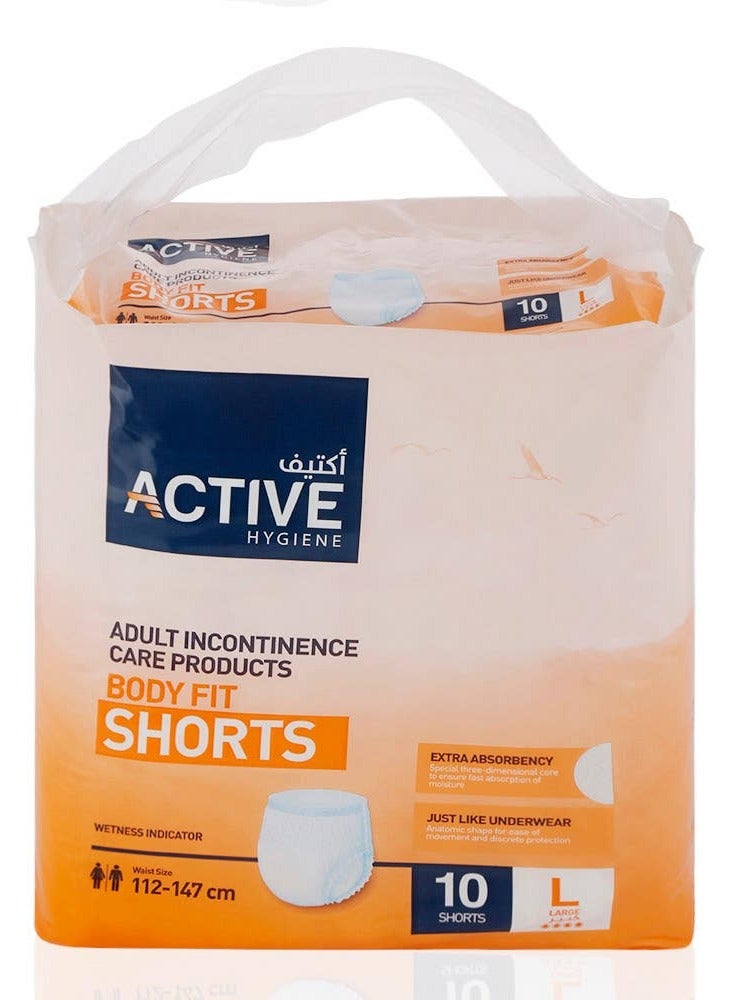 Active Hygiene Incontinence Body Fit Shorts Large