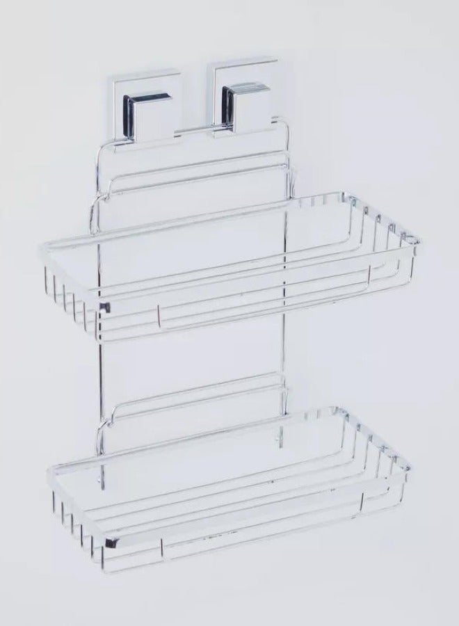 SMARTLOC Vacuum Suction Bathroom Rack with Two Shelves