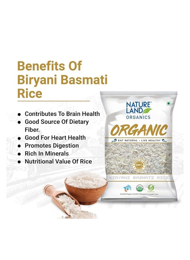 Organic Biryani Basmati Rice 1 Kg - NATURE LAND ORGANICS