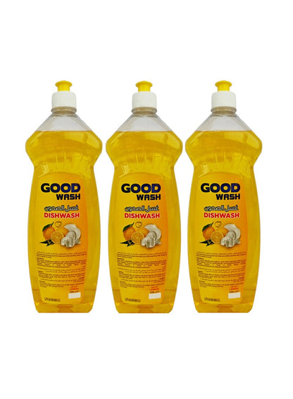 GOOD WASH Dish Washing Liquid Lemon 1L Pack of 3