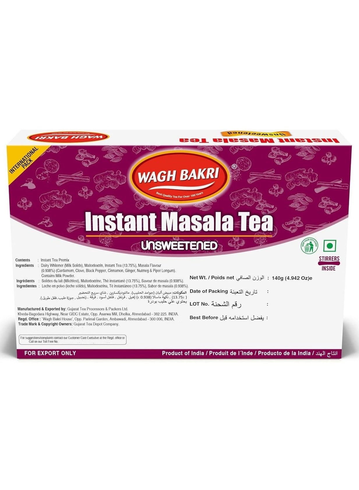 chai unsweetened, chai unsweetened 140g, instant masala, instant masala tea, karak chai, karak chai unsweetened, masala tea, masala tea karak, mix tea, rich tea, tea karak, tea karak chai, tea mix, unsweetened 140g, wagh bakri