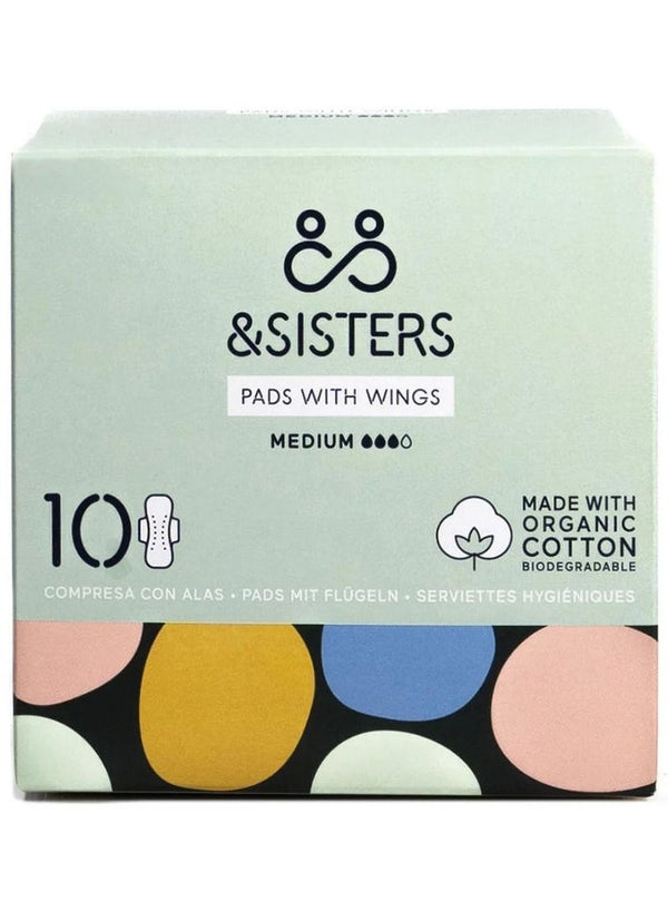 Organic Cotton Medium Pads With Wings - &SISTERS