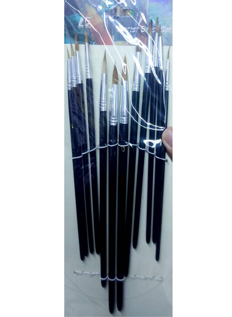 Artist Bristle Set 12 Pcs - Generic