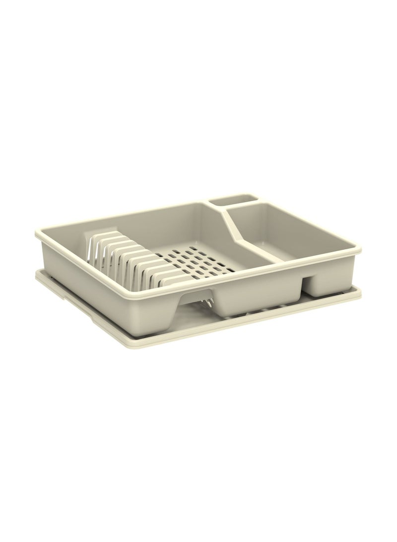 Cosmoplast Deluxe Dish Rack With Drainer Off White