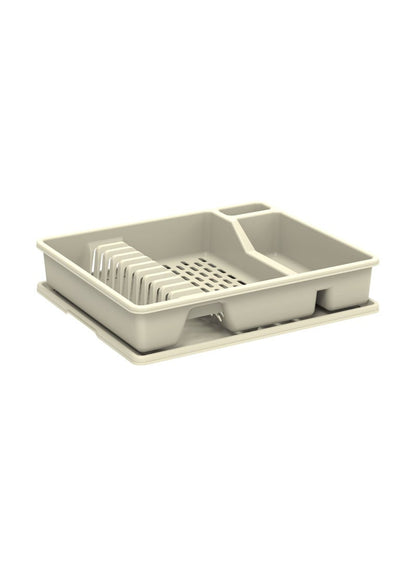 Cosmoplast Deluxe Dish Rack With Drainer Off White