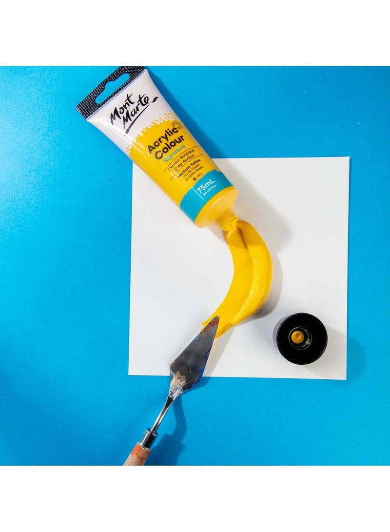 Mont Marte Signature Acrylic Paint 75ML Tube Medium Yellow