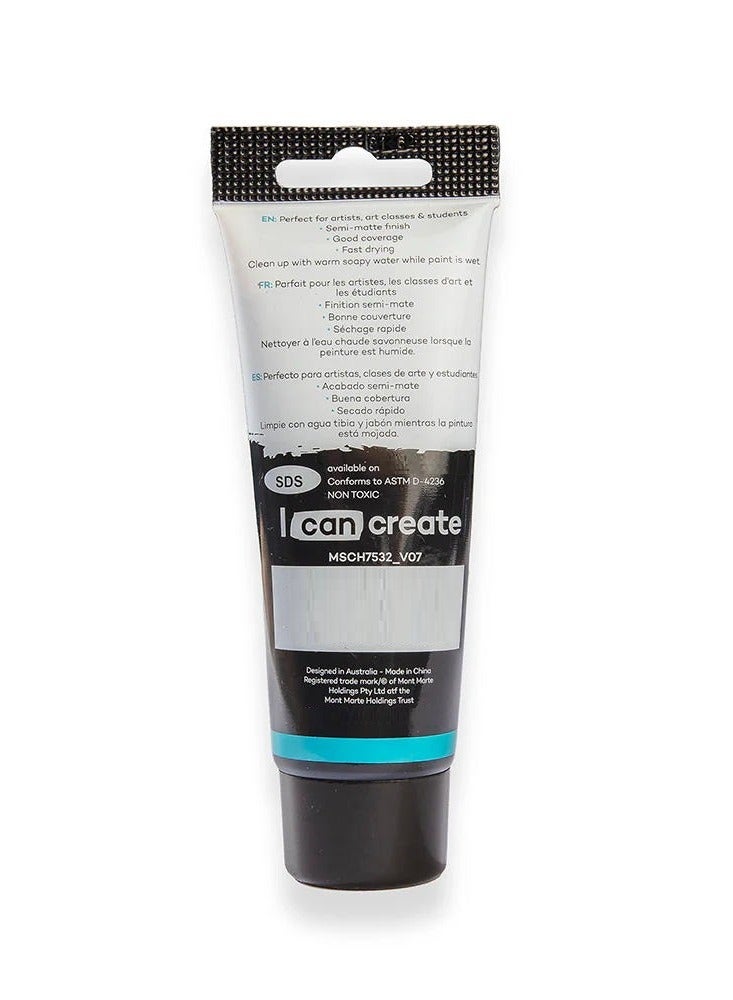Mont Marte Acrylic Paint Tube 75ML Lamp Black
