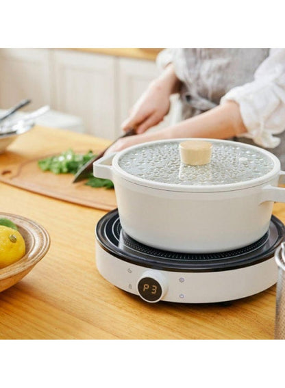 Neoflam Fika Cast Stock Pot Casserole - Light Grey