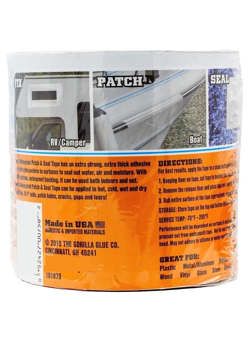Gorilla Waterproof Patch & Seal Tape 4" X 10' White