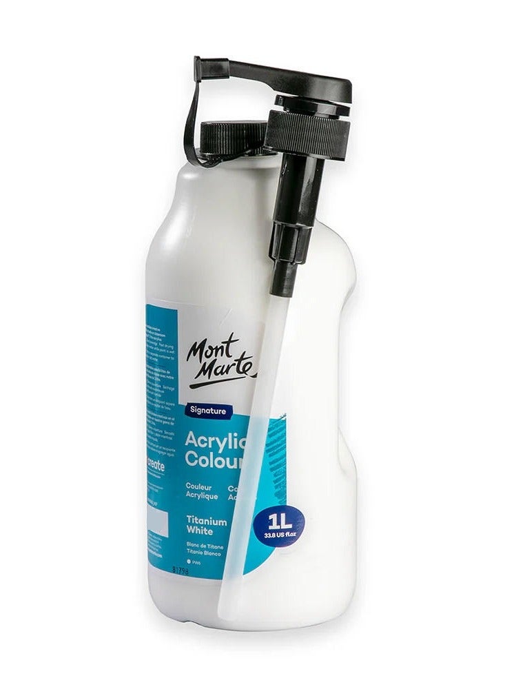 Mont Marte Studio Acrylic Paint 1L Titanium White