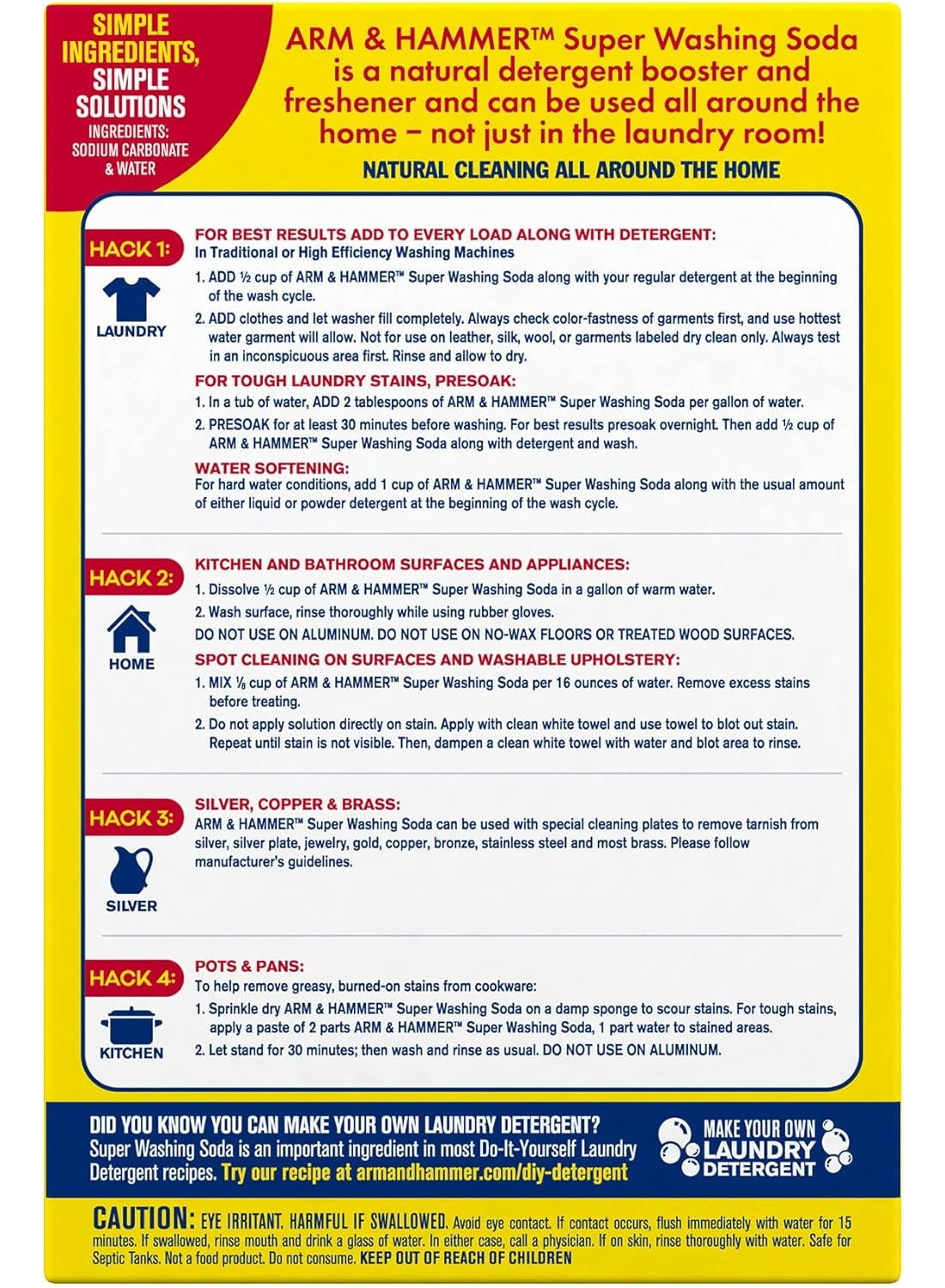 arm & hammer, home key, home safe, household cleaner, laundry booster, laundry detergent, liquid detergent, multi-purpose, soda household, soda household cleaner, stainless steel, super washing, super washing soda, washing soda, washing soda household