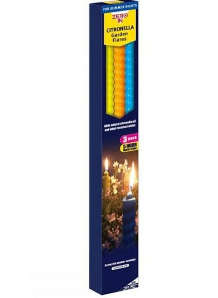 Zero In Citronella Garden Flares 3 Pack