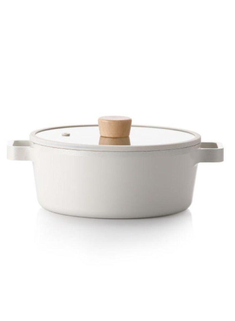 Neoflam Fika Cast Stock Pot Casserole - Light Grey