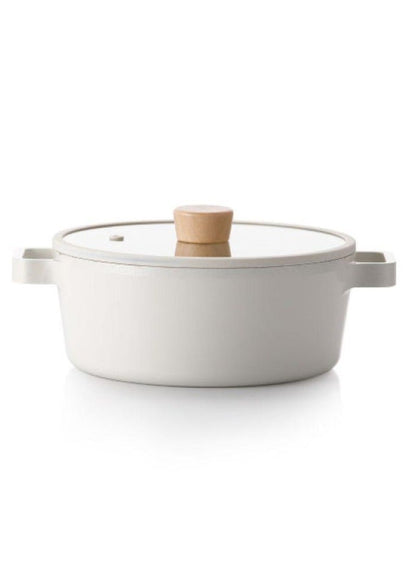 Neoflam Fika Cast Stock Pot Casserole - Light Grey