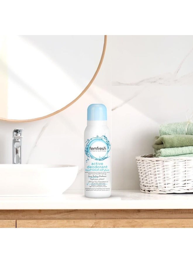 active deodorant, calendula extract, extract silver, extract silver ions, femfresh, freshness odour, gentle talc-free, intimate skin, long-lasting freshness, odour protection, odour protection gentle, protection gentle, silver ions, skin long-lasting, tal