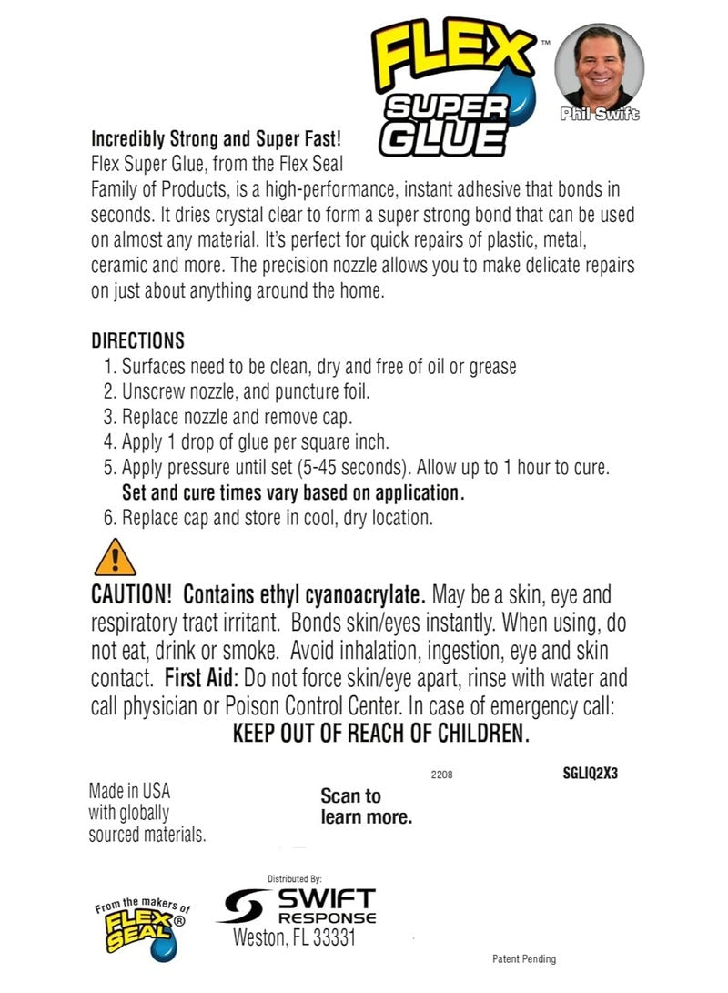 FLEX Super Glue Liquid 3 Gram - 2 Tubes