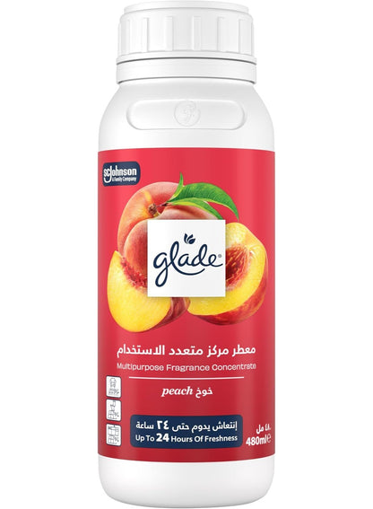 24-hour freshness, boost home, concentrate peach, concentrate peach scent, fragrance concentrate, fragrance concentrate peach, glade, multipurpose fragrance, multipurpose fragrance concentrate, peach aroma, peach scent, peach scent 24-hour, scent 24-hour,