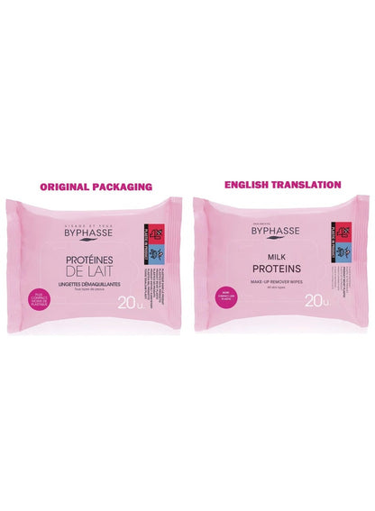 BYPHASSE Make Up Remover Wipes - 20 Wipes Pack