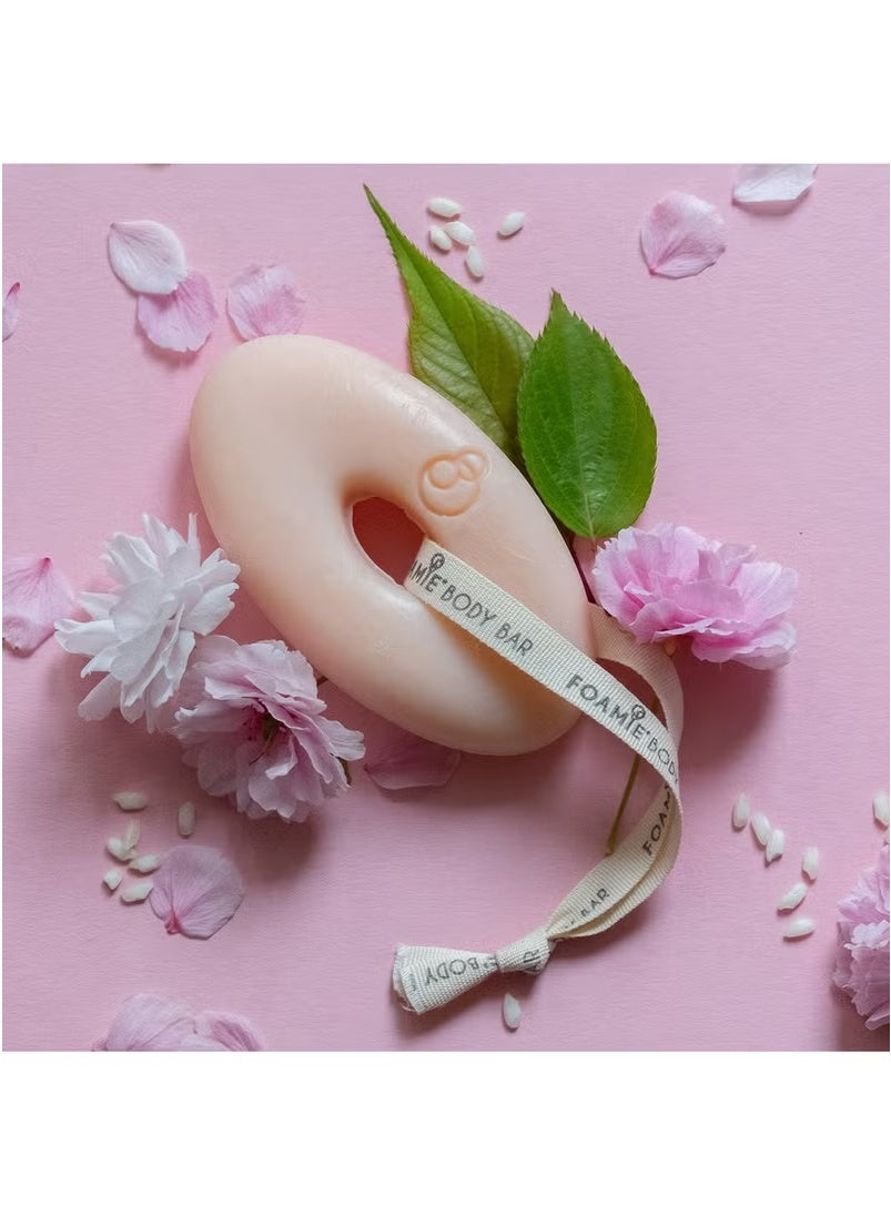 blossom rice, blossom rice milk, body bar, cherry blossom, cherry blossom rice, foamie, free 80g, hydratant plastic, milk moisturizing, plastic free, plastic free 80g, rice milk, rice milk moisturizing, shower body, shower body bar