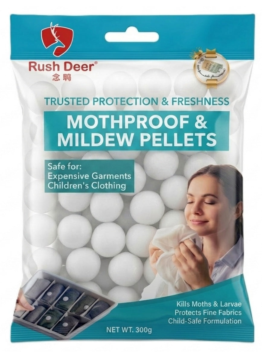 areas wash, brand rush, cool dry, deer white, dry place, every day, fresh odor, long term, name white, net weight, odor free, pest free, rooms main, rush deer, white mothballs