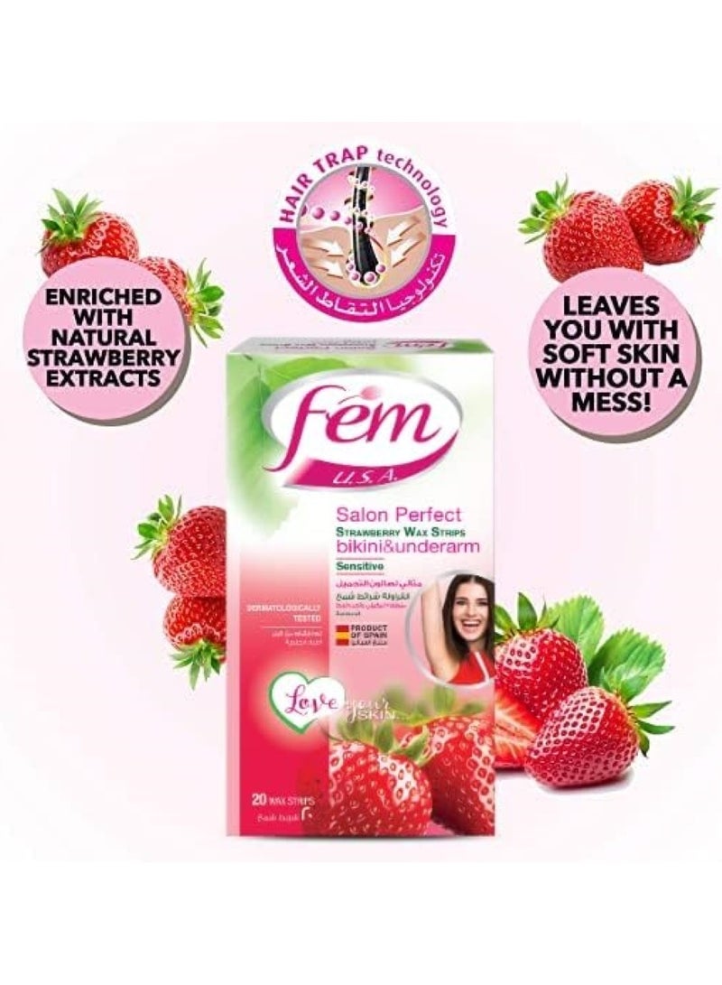 Fem Bikini & Underarm Wax Strips for Sensitive Skin