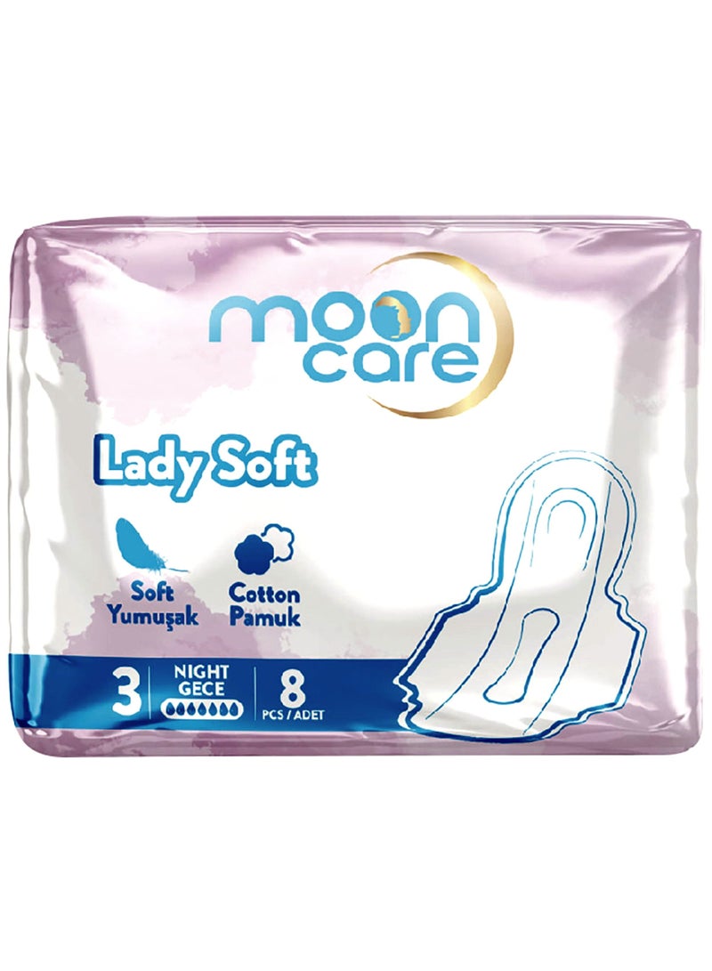 MOON Care Lady Soft Sanitary Napkin Night White