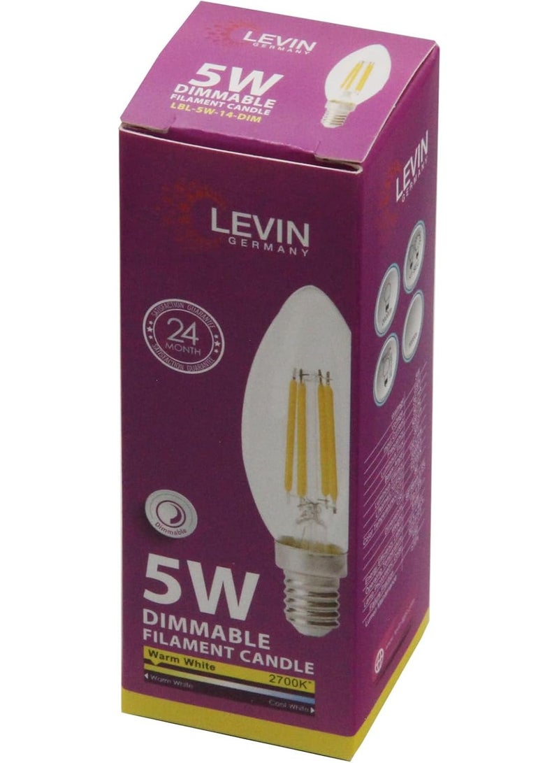 Levin Germany LED Candle Bulb 5W Dimmable