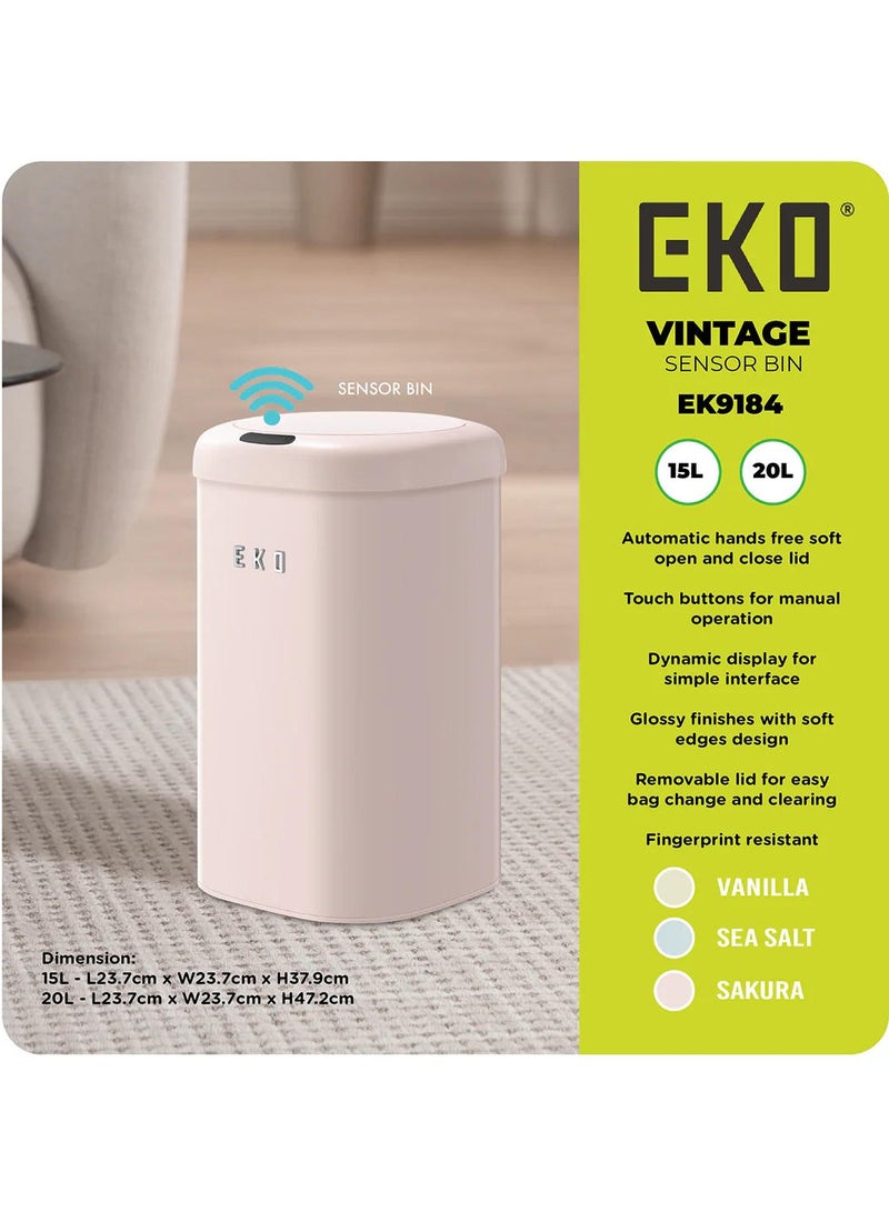 EKO Vintage Sensor Bin Vanilla 12L