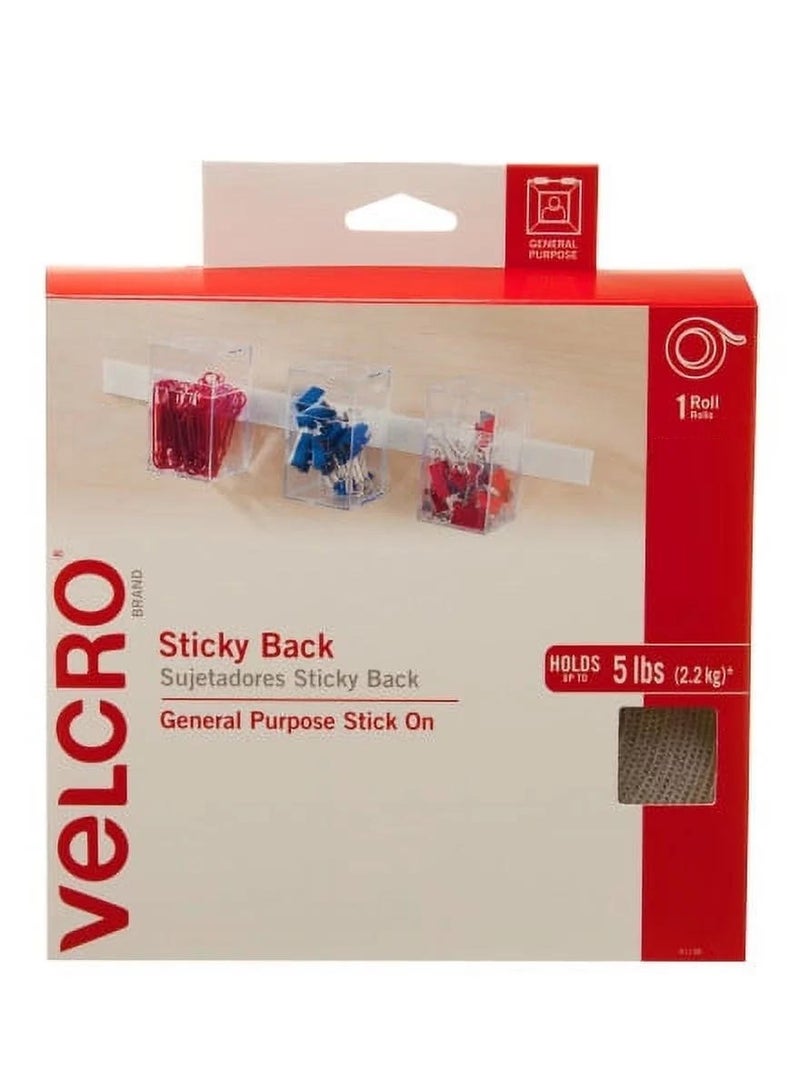 VELCRO Sticky Back Fasteners Roll 15ft x 3/4in