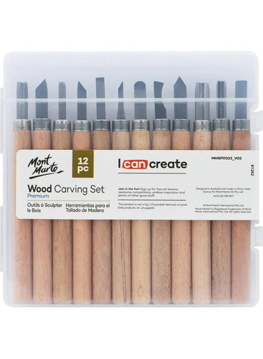 Mont Marte Wood Carving Set 12Pc