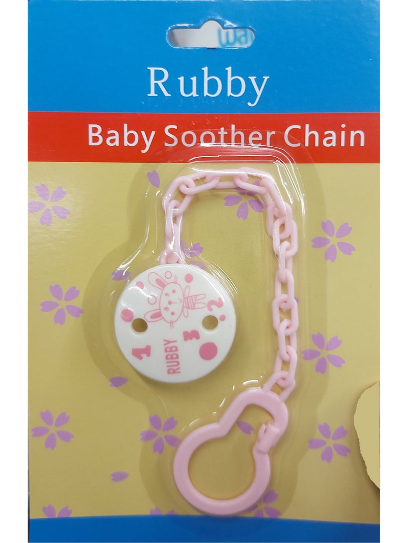 Rubby Baby Soother Chain Pink