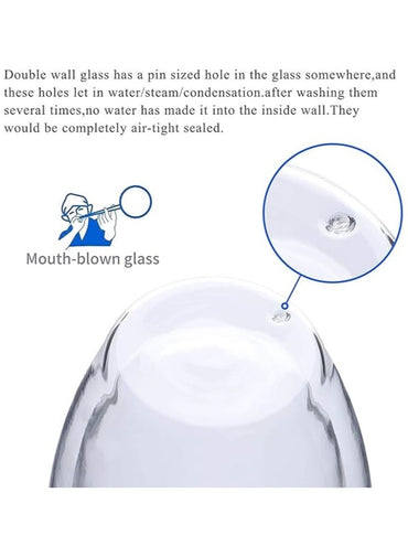 Cuisine Art Double Wall Glass Cup 2Pcs 450Ml