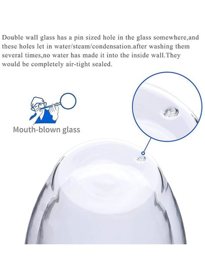 Cuisine Art Double Wall Glass Cup Set - 450Ml