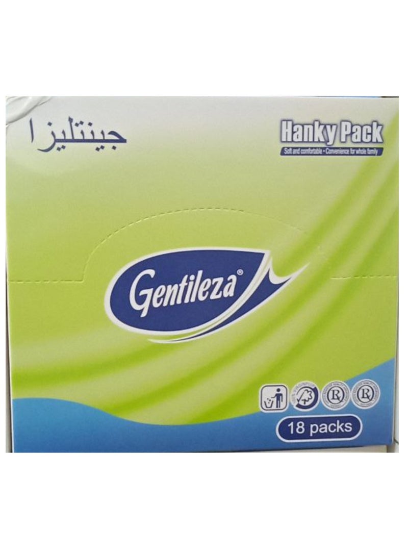 Gentileza Hanky Pack Pocket Tissue 18 Pack Box