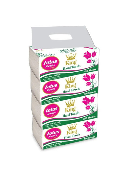 Lotus Alwadi King Interfold Hand Tissue Pack of 4