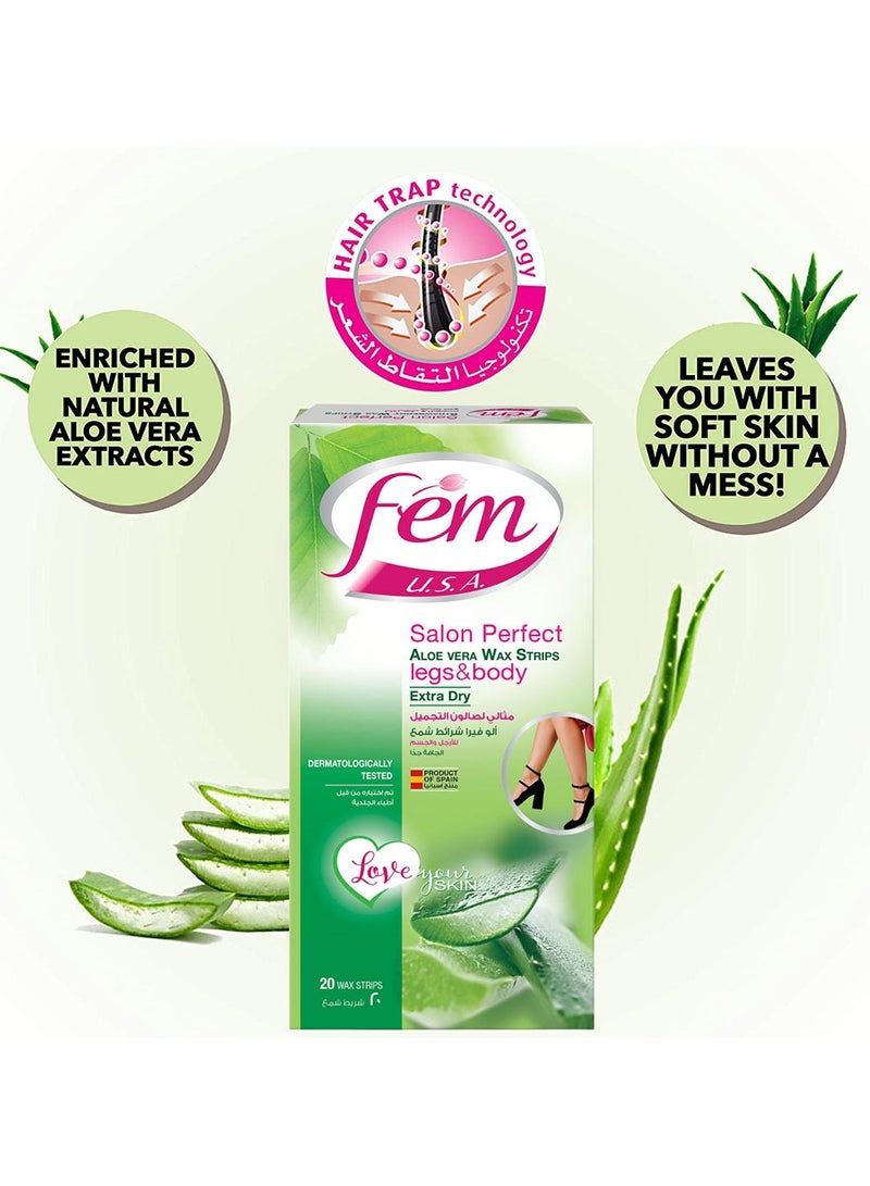 Fem Aloe Vera Wax Strips for Legs & Body